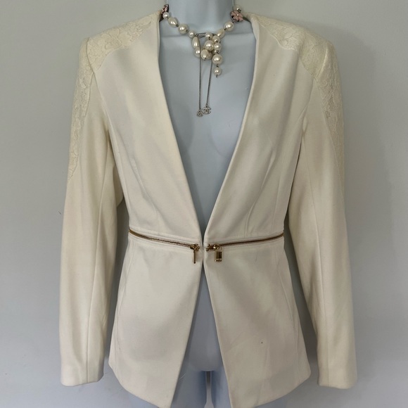 Grace Element Women's White Blazer Jacket - Picture 16 of 16